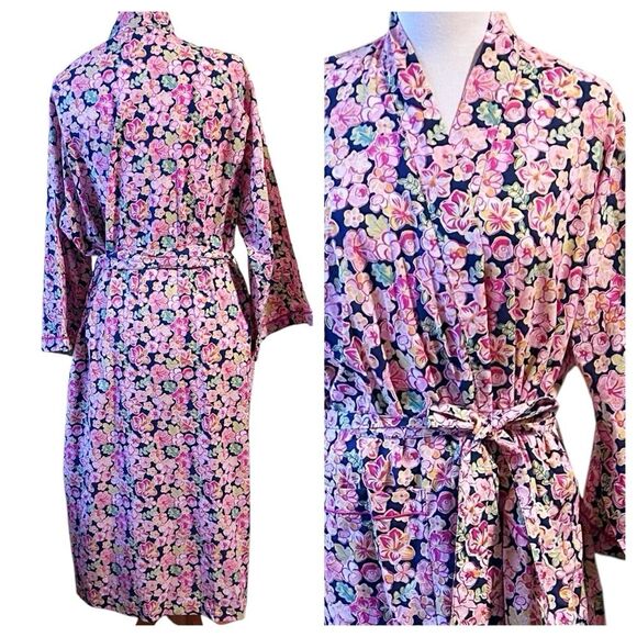 NWT Floral Mahogany Pink Robe - Large - Picture 2 of 9